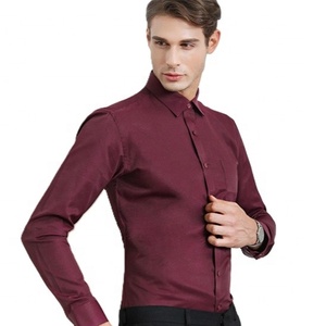 Chemise habillée à manches longues pour homme, 60% polyester 40% coton, chemise de travail formelle pour le bureau, chemise boutonnée avec poche poitrine pour homme - Product Image 2