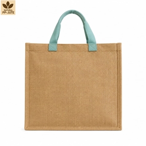 Bolsa de Compras de Yute Natural Laminado, 40x34x16 cm, Logotipo Personalizado, Venta al Por Mayor, OEM, Marca Privada, Modelo PH-JT-09 - Product Image 2
