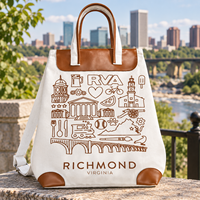 Sac à dos de voyage en toile imprimée Richmond City 50x45x13 cm 400 GSM RFD Canvas Logo personnalisé Marquage personnalisé Utilisation promotionnelle Utilisation en voyage