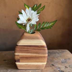 Vintage Wooden <b>Vase</b> Classic Wood Decor <b>Unique</b> Wooden Gift Natural Finish <b>Vase</b> Interior Accent Piece Wooden Display Decor - Product Image 5