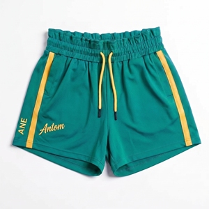 Shorts de sport bleus pour femmes, shorts de gym et de course, taille élastique, 100% coton, tissu éponge français écologique, séchage rapide, respirant - Product Image 3