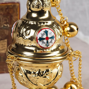 Highest Selling Brass Polished Hanging Chain Bell Indian Religious Offering Vessel For All Seasons Use Incense <b>Burner</b> Aroma <b>Oil</b> - Product Image 6