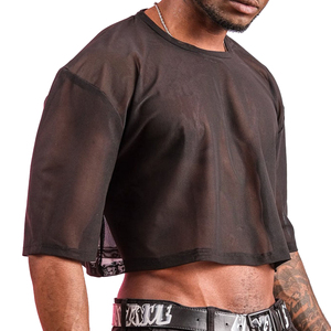 Camiseta Corta de Malla Transparente para Hombre, Estilo Clubwear, Camiseta de Manga Corta Transparente, Camiseta de Malla Transparente Y2k - Product Image 3