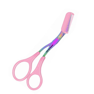 Ensemble de tondeuses à sourcils, ciseaux à sourcils antidérapants avec peigne, précision professionnelle, 2 pièces, rose, acier inoxydable - Product Image 6