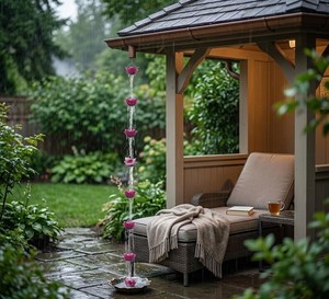 โซ่ฝนตกโลหะตกแต่งแบบแขวนสำหรับนักออกแบบ - Product Image 2