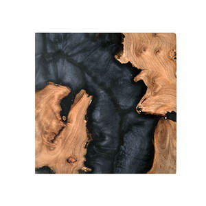 Sous-verres carrés modernes de luxe léger en résine et bois, tapis isolants thermiques réutilisables 9,8 cm, vente en gros - Product Image 2
