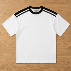 T-shirt pour homme en coton 100% surdimensionné à rayures avec logo personnalisé en gros - Product Image 1