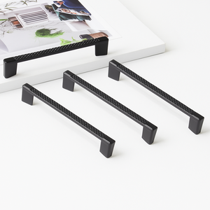 Poignée de tiroir noire texturée moderne de haute qualité, profilée, pour armoires, quincaillerie, matériaux, chambre, salon, cuisine, meubles - Product Image 2