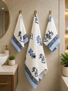 Best Quality Waffle <b>Towel</b> <b>Set</b> 1 <b>Bath</b> + 2 Hand <b>Towels</b> Soft Cotton Quick Dry Absorbent for Hotel Spa and Home Available For Sale - Product Image 3