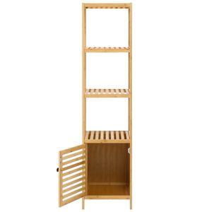 Scaffale da Bagno a 5 Ripiani in Bambù 100%, Mensola Multifunzionale Regolabile, Scaffali Naturali Multifunzionali per il Bagno - Product Image 4