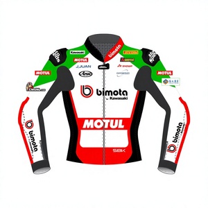 Axel Bassani WSBK MotoCP Mens Leather <b>Racing</b> <b>Jacket</b>/Chaquetta Motorbike Riding Gear with CE Approved Protective Armors - Product Image 1