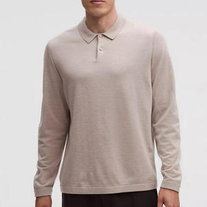 เสื้อโปโลแขนยาวผู้ชายใส่สบายสำหรับฤดูใบไม้ร่วง ผ้าเนื้อนุ่ม สีพื้น คุณภาพสูง เสื้อโปโลผ้าเจอร์ซีย์คอตตอนสำหรับผู้ชาย - Product Image 2