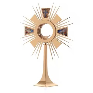 Monstrance en laiton de luxe, monstrance catholique, monstrance en laiton faite à la main, objet religieux pour l'autel, la prière et la chapelle - Product Image 5