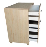 Armoire de rangement moderne à 3 tiroirs en MDF avec portes coulissantes pour chambre à coucher, atelier, salon, hôpital, salle de sport