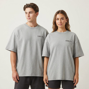 เสื้อยืดโอเวอร์ไซส์ผู้หญิง/ผู้ชาย ขายส่ง เนื้อผ้าเบา คอกลม ผ้าฝ้าย 100% รับผลิตเสื้อผ้าตามแบบ OEM ODM แบรนด์ส่วนตัว - Product Image 3