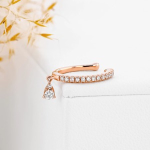Pendientes de Oro de 14K con Diamante Cultivado en Laboratorio en Forma de Lágrima, Pendientes Minimalistas con Diamantes para Mujer, Joyería Elegante para Uso Diario - Product Image 1