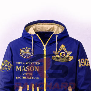 Chaqueta Cortavientos Masónica Personalizada, Ligera e Impermeable, con Logotipo Masónico Bordado, Fabricante OEM al por Mayor - Product Image 2