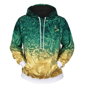 Sudadera con Capucha para Hombre, Estampado de Cristales Azules, Corte Regular, Informal, Verano, Poliéster, Tejido de Punto, con Bolsillo - Product Image 5