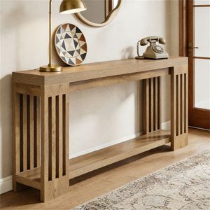 Consolle Principale in Stile Rustico Classico con Tavolino da Divano e Scrivania con Spazio di Archiviazione - Product Image 1