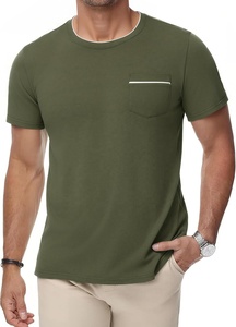 Camiseta de Manga Corta para Hombre, Color Verde Oliva, 100% Algodón, Tejido de Punto, Cuello Redondo, Corte Regular, Transpirable, Talla 4XL - Product Image 4