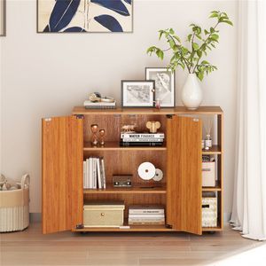 Scarpiera Regolabile in MDF a 2 Ante Chiusa e 3 Ripiani Aperti, Design Semplice, Organizer per Ingresso - Product Image 6