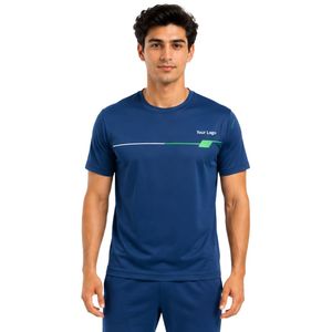 T-shirt de sport pour homme, bleu royal, performance, séchage rapide, athlétique, gym, course à pied, entraînement, logo personnalisé, OEM - Product Image 1
