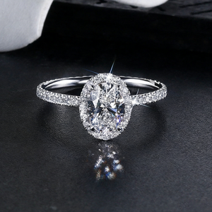 Bague de fiançailles ovale en platine en gros, bijoux fins, certificat IGI, bague solitaire en diamant de laboratoire, alliance de mariage - Product Image 2