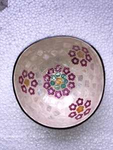 ชามมะพร้าวลายดอกไม้สีสันสดใสชามมะพร้าวตกแต่งเป็นมิตรต่อสิ่งแวดล้อมสำหรับบ้านและเป็นของขวัญแฮนด์เมด - Product Image 4