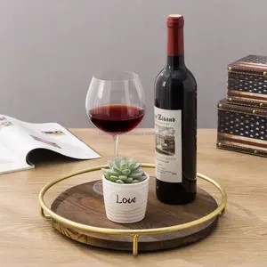 Plateau décoratif de luxe contemporain pour présentation de buffet, dîner, cadeaux de mariage, plateau décoratif avec motif floral - Product Image 5