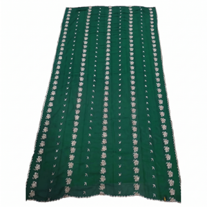 Hiyab de Chifón Verde para Mujer, Bordado Floral, Ligero, Transpirable, Estilo Étnico, para Uso Diario, Elegante - Product Image 3