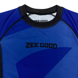 Wholesale <b>Custom</b> Sublimation <b>Shirt</b> <b>Design</b> Your Own <b>Compression</b> MMA BJJ Rash Guard with <b>Custom</b> Colors Short Sleeve OEM Service - Product Image 3