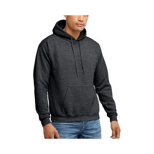 Sudadera con Capucha Negra de Color Sólido para Hombre, Sudadera de Algodón, Sudadera Informal con Bolsillo Tipo Canguro - Product Image 1