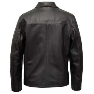 <b>Men</b> Premium Genuine <b>Leather</b> <b>Jacket</b> Casual Soft Comfortable Durable Full Zip Regular Fit Fashion Outerwear - Product Image 4