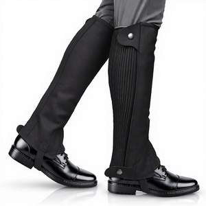 Demi-gambes de style anglais pour homme, fermeture à boutons, noir, vêtements d'équitation, coupe classique - Product Image 2