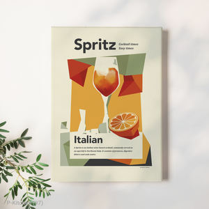 Festive Wall Decoration, Aperol Spritz Cocktail Illustration Poster, Modern Bar Wall Art Print - Product Image 1