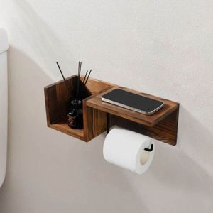 Caja de pañuelos de madera con base magnética – Soporte de pañuelos faciales de madera de pino de primera calidad para baño, sala de estar y uso en hoteles - Product Image 3