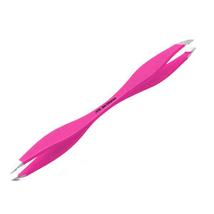 High-Quality Precision Beauty Tools <b>for</b> Professional Salon Use Wholesale Custom Color Stainless Steel Slanted Eyebrow Tweezers - Product Image 1