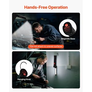 Lampada da Lavoro LED Ricaricabile 1200mAh con Base Magnetica, Rotazione a 360 Gradi, 5 Modalità di Illuminazione per Meccanici - Product Image 5