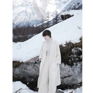 เสื้อโค้ทยาวผู้หญิงขายดีอันดับต้นๆ ODM AMELIE BELTED KIMONO COAT สีเบจ แขนสามส่วน ผสมแคชเมียร์ 20% ขนสัตว์ 80% เสื้อโค้ทฤดูหนาวสำหรับผู้หญิง - Product Image 5