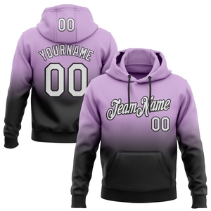 Sudadera con Capucha Deportiva de Moda, Diseño Nuevo, Personalizada, con Degradado de Color Morado Claro, Blanco y Negro, Venta al Por Mayor Directa de Fábrica - Product Image 1