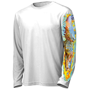 Chemise de pêche personnalisée pour homme, impression par transfert thermique, respirante, séchage rapide, jersey de pêche 100% polyester avec logo - Product Image 5