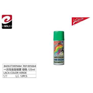 One-Time Use Green Hair Dye <b>Spray</b> LACA CAPILAR COLOR VERDE for Parties & <b>Styling</b> - Product Image 3