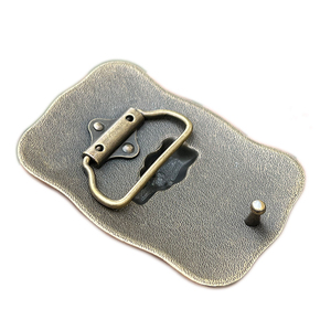 Boucle de ceinture ethnique western vintage en alliage de zinc argenté plaqué or antique pour hommes et femmes, style cowboy, boucle en métal - Product Image 3