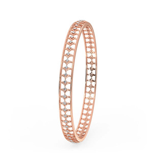 Brazalete Ondulado en Oro Rosa con Detalles de Diamantes Cultivados en Laboratorio - Product Image 1