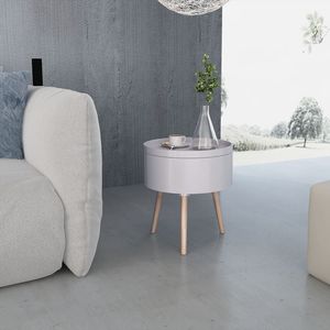 Tavolino rotondo grigio con vassoio da portata 15,6"x17,5" - Tavoli consolle - Product Image 3