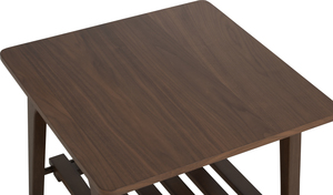 Table d'appoint en bois haut de gamme populaire avec étagère et piètement conique en bois pour salon et espace de séjour - Product Image 4