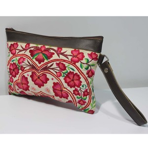 Embroidered Cotton Makeup Cosmetic Bag Large Capacity Travel Toiletry Organizer for Women - Product Image 1