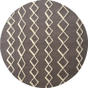 Elegant Modern Hand Tufted <b>Thick</b> Wool Loop Pile Canvas Backing Area <b>Rug</b> Textured Geometrical Design Non-Slip Durable Heavy Areas - Product Image 1