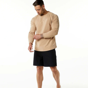 T-shirts pour hommes en coton 100% respirant, à manches courtes et longues, personnalisables, pour fitness, musculation, anti-rides, vente en gros - Product Image 3