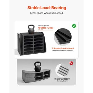 Organizzatore per Documenti a 12 Scomparti, Cassetta Postale Verticale per Ufficio, Contenitore in Legno Truciolare per Corrispondenza e Chiavi, Organizzazione a Parete - Product Image 4